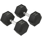 2x17.5KG Rubber Hex Dumbbell Portable Hand Weights Dumbbell Home Gym