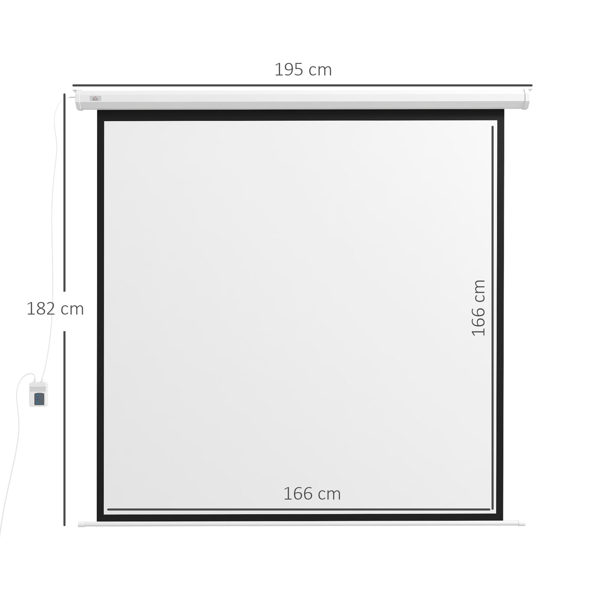 Beamer-Leinwand, 1:1 Format, Fernbedienung, 172 x 172 cm (96 Zoll), Wei?