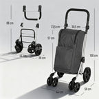 Einkaufstrolley Klappbar mit Kühlfach, 6 Rädern, 46L, Dunkelgrau