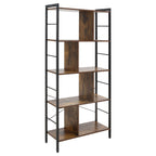 Bücherregal, Schmal Standregal Regal mit 5 Ebenen, Büroregal für Wohnzimmer, 77 x 30 x 157,5 cm, Rustikales Braun