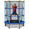 4.6FT/55" Kids Trampoline with Enclosure Net, Outdoor Indoor Use, for Ages 3-10 Years, Blue