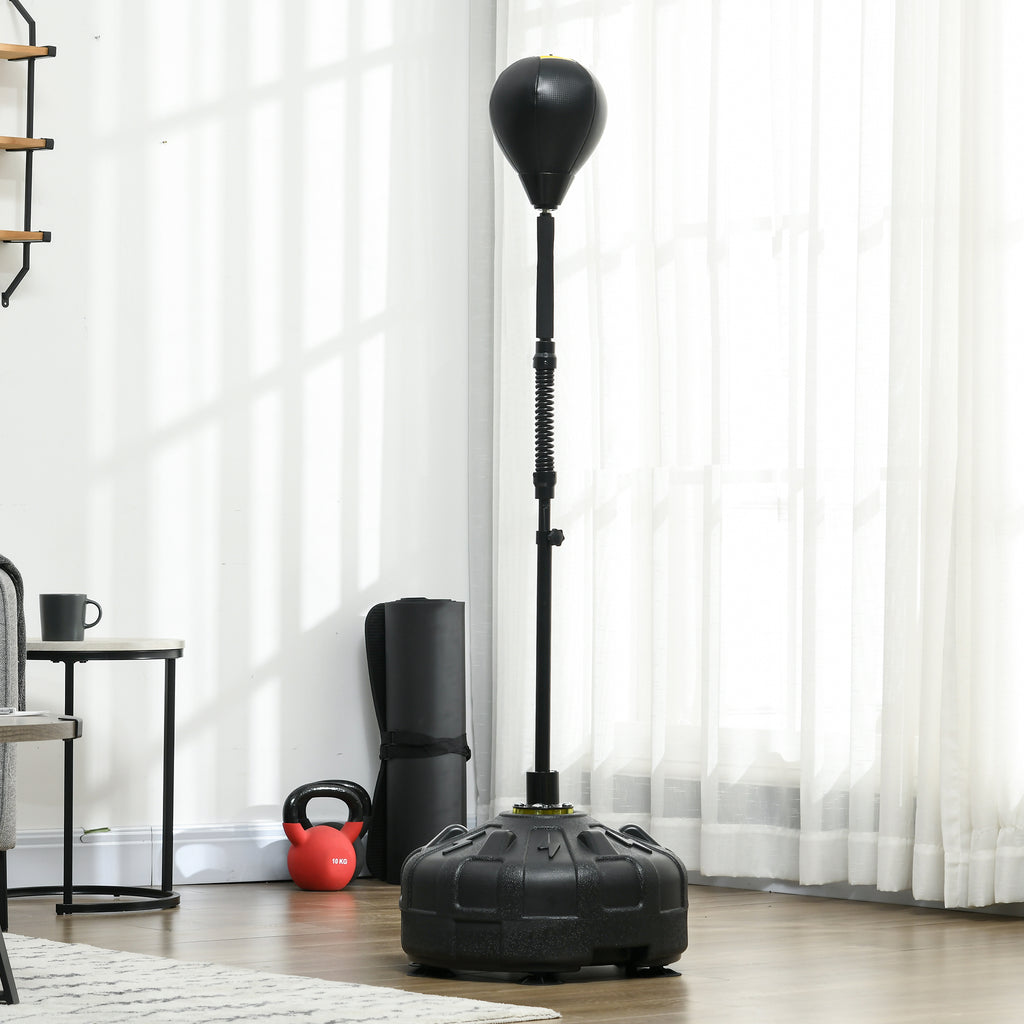 Punchingball, Boxständer, höhenverstellbar 145-180 cm, befüllbare Basis, Schwarz