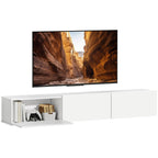 Schwebender TV-Schrank, Wandmontage, 3 Schubladen, viel Stauraum, 180 cm, Wei?