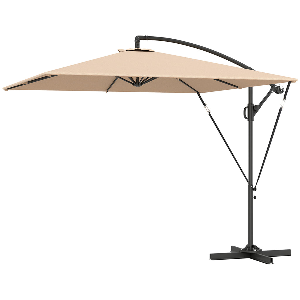 Ampelschirm ?260 cm Sonnenschirm mit UV-Schutz 50 wasserabweisend Kurbelschirm mit St?nder, Khaki