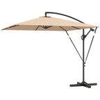 Ampelschirm ?260 cm Sonnenschirm mit UV-Schutz 50 wasserabweisend Kurbelschirm mit St?nder, Khaki