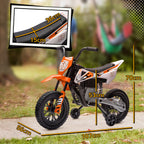Elektro-Motorrad f¨¹r Kinder, 12V Kindermotorrad mit Musik, Kinderfahrzeug mit Trainingsr?dern, 3-6 Jahre, Orange