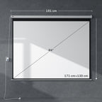 Beamer-Leinwand, inkl. Fernbedienung, 84 Zoll, 4:3 Format, 171x130 cm, Wei?