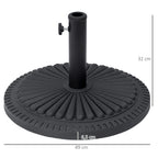 14kg Round Cement Parasol Base Umbrella Weight Stand Holder Fits Φ35mm,Φ38mm,Φ48mm Pole for Patio Outdoor Garden - Black