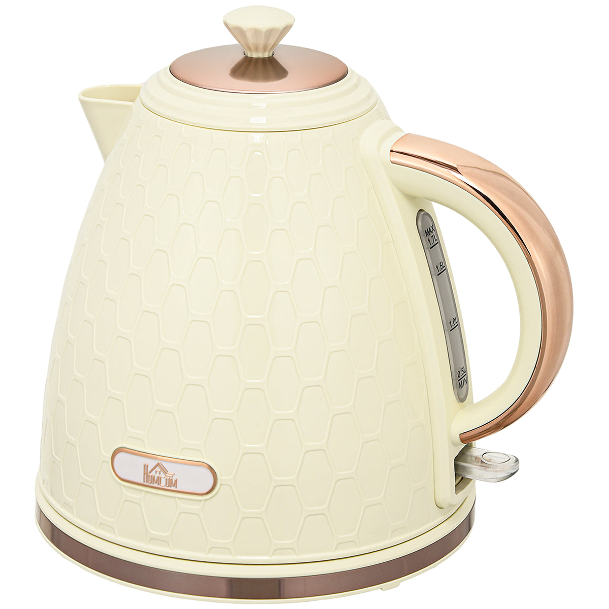 Wasserkocher, 2200W, Sichtfenster, Filter, Schnellkocher, Beige