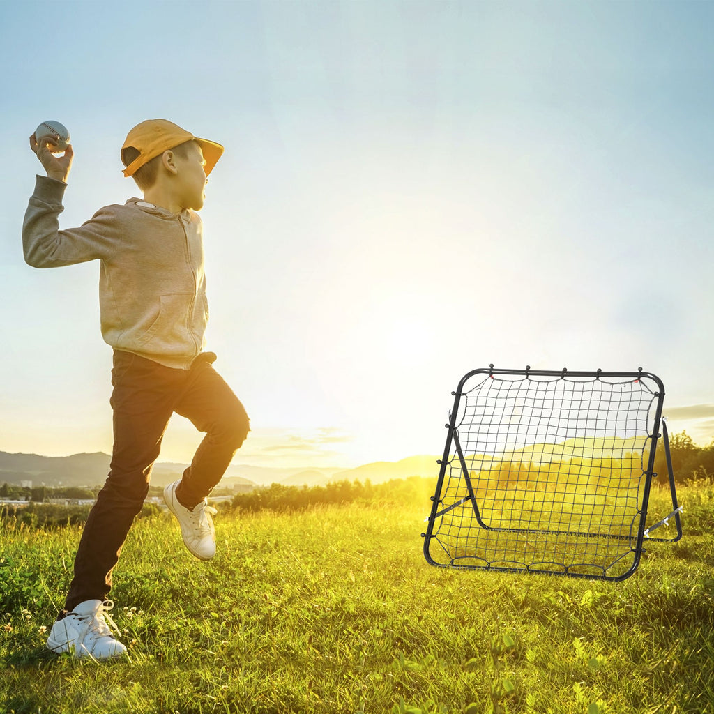 Rebounder Net, Practise Kickback Goal, for Teens, Adults Training - Black