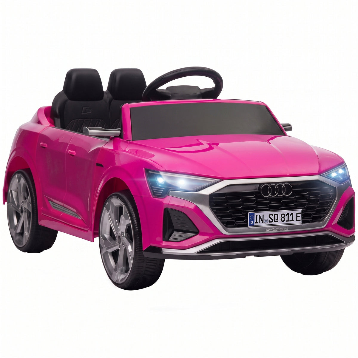 Kinder Elektroauto 12V Kinderauto mit Fernbedienung 2 Motor Sanftanlauf 4-Rad-Federung LED-Scheinwerfern Hupe Musik