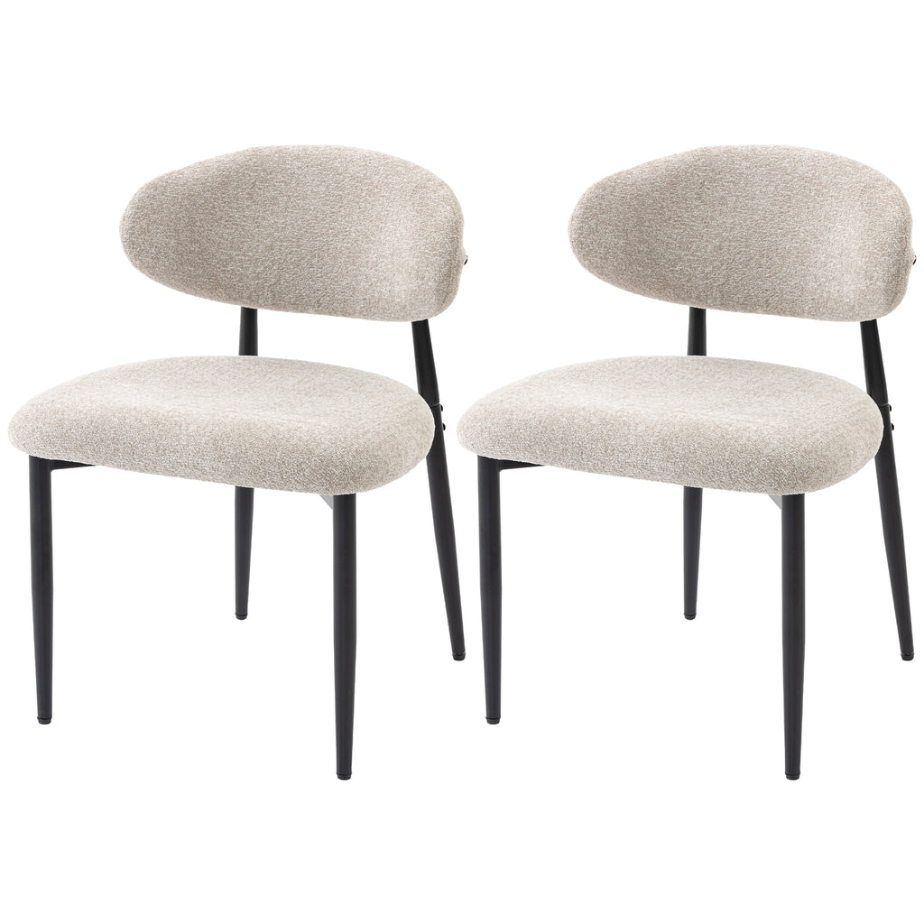 Esszimmerstühle Gepolstert Küchenstühle mit Stahlbeinen Beige