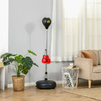 Punching Bag with Stand, 133-151cm Adjustable Height, for Teens, Gold Tone/Black