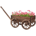 Pflanzen-Schubkarre Hochbeet aus Holz, wetterbest?ndig, 120 x 41 x 50 cm, Braun