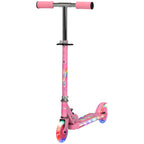 Kids Scooter, with Lights, Music, Adjustable Height, Foldable Frame, for Ages 3-7 Years - Pink
