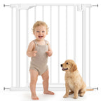 Baby Gate, Pet Safety Gate Pressure Fit, 76-81cm Wide with Two-Way Open, One-Hand Opening
