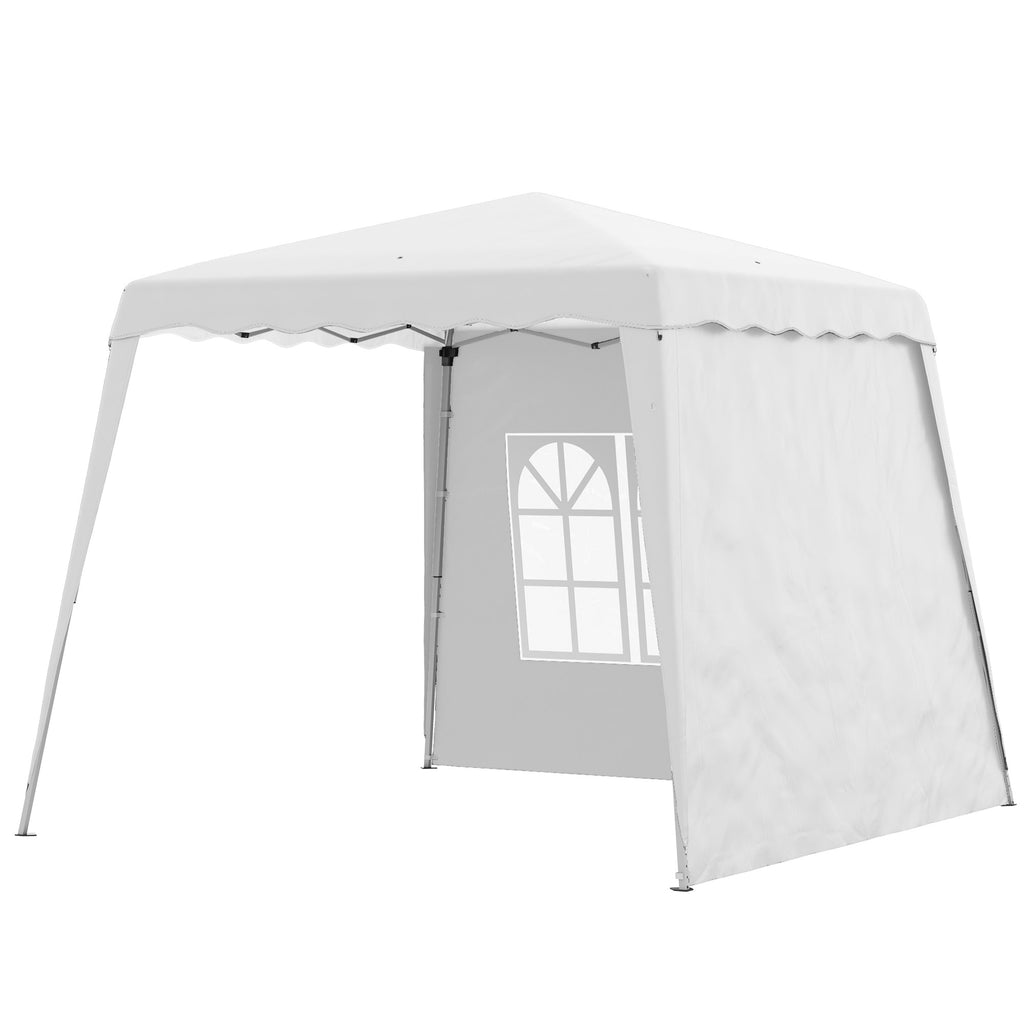 2.4 x 2.4m Two Wall Pop Up Gazebo - White