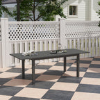 Aluminium Extending Garden Table with Slatted Top for 6-8 Person, 160/220 x 90 x 73 cm, Grey