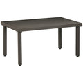 Gartentisch, Beistelltisch, Stahlrahmen, braun, 91 x 51 x 46 cm