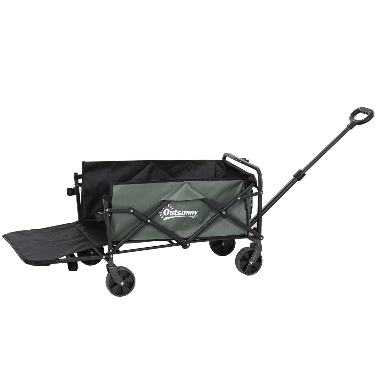 Gartenwagen 120 kg belastbar, klappbar Transportwagen mit herausnehmbare Plane, Griff, R?dern 95 Liter Gr¨¹n