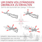Weihnachtsbaum 210 cm, LED-Lichterkette, Kunstkette, flammhemmend, Metallbasis, Grün
