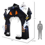 Aufblasbarer Halloween-Torbogen, 4 Geister, LED-Lichter, wasserdicht, 300 x 76 x 300 cm