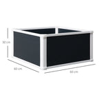  96L Raised Garden Bed, Weather-resistant PP Planter Box Containers for Outdoor Patio Plant Flower Vegetable, 60 x 60 x 30 cm