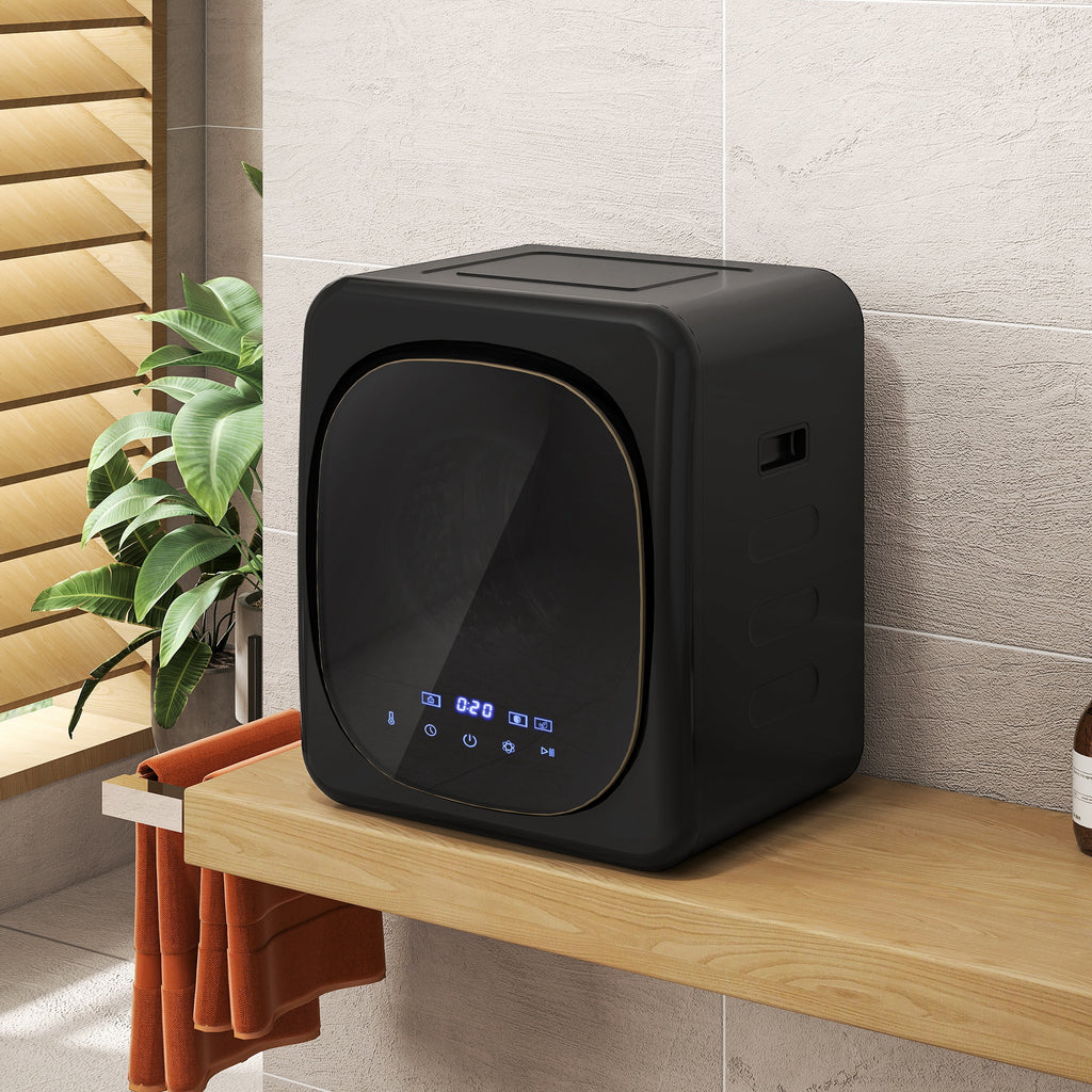 Ablufttrockner 2,5 kg mit Smart-Modus, 800 W Kompakttrockner mit Edelstahltrommel, Silber