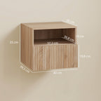 Nachttisch, griffloses Design, offenes Fach, Schublade, Wandmontage, Hellbraun