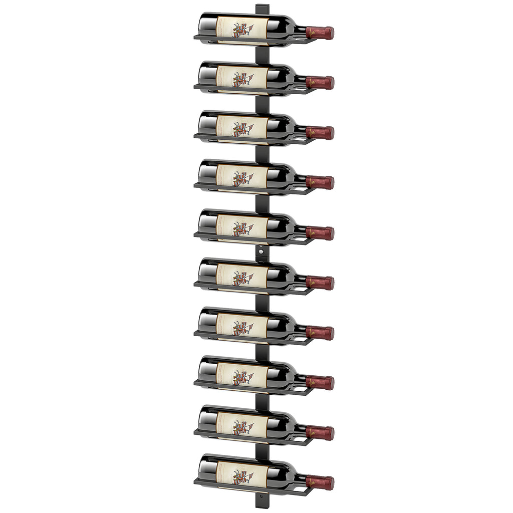 Weinregal, Wandregal f¨¹r 10 Flaschen Wein, 10 Ebenen, Metall, f¨¹r K¨¹che, Wohnzimmer, Hausbar, Schwarz