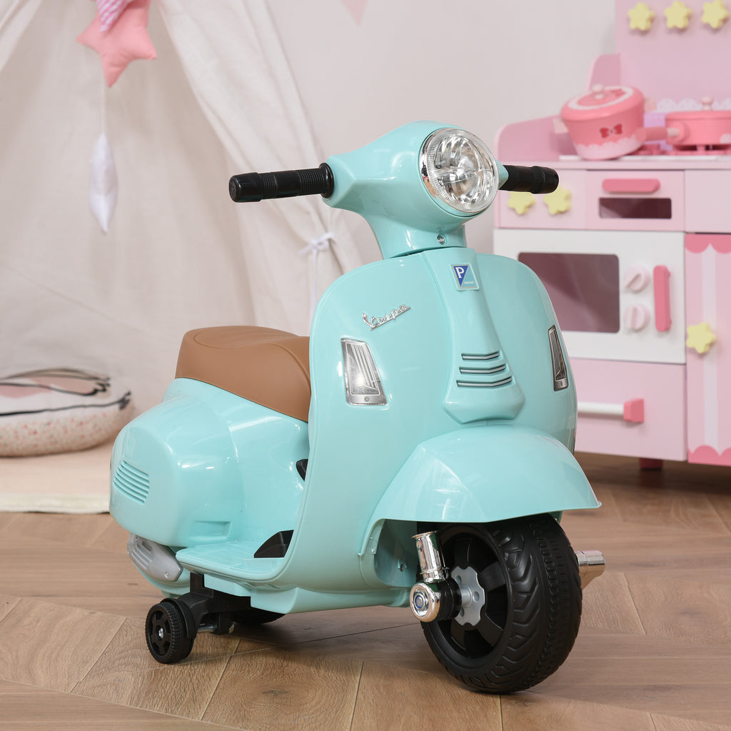 Elektro Kindermotorrad Vespa Elektromotorrad mit LED-Licht, Sound, Kinder Elektro Motorrad für Kinder von 18-36 Monate Grün