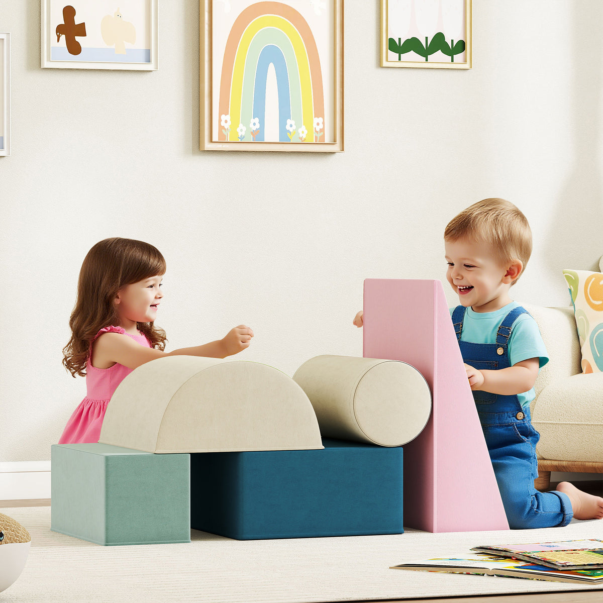 Kletterspielzeug für Kleinkinder mit abnehmbarem Bezug, Indoor-Spielset zum Krabbeln und Rutschen