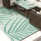 Outdoorteppich Terrassenteppich, wetterbest?ndig, modernes Design, 365 cm x 274 cm x 0,3cm, Gr¨¹n + Creme