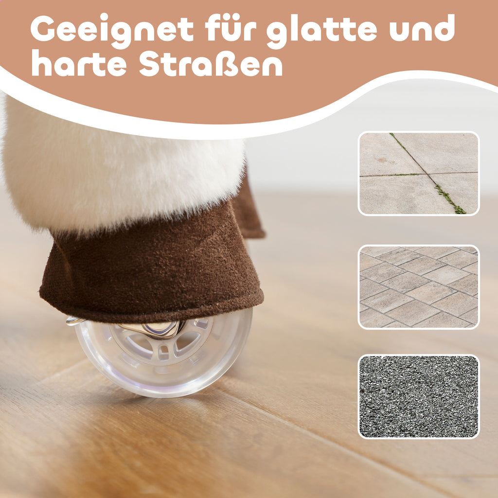 Reitpferd mit Sattel Rollen für Kinder 3-5 Jahre 80 cm Braun