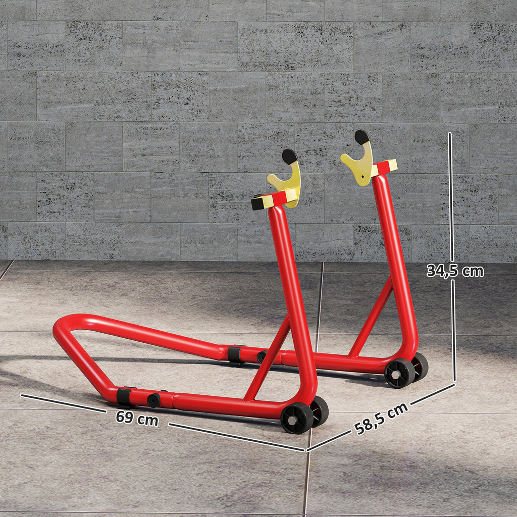 Motorradständer vorne/hinten Montageständer Motorradheber bis 544 kg Stahl Rot