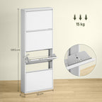 Schmaler Schuhschrank aus Metall f¨¹r bis zu 8 Paar Schuhe, 4 Kippschubladen, f¨¹r Flur, Eingangsbereich, Wei?