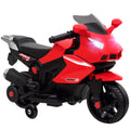 Elektro-Motorrad f¨¹r Kinder, Hupe, Scheinwerfer, Musikfunktion, 2,5 km/h, Rot