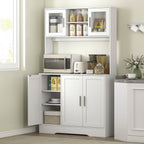 K¨¹chenschrank, Skandinavisches Design, 4 Schr?nke, verstellbare Regale, Glast¨¹ren, offene Fl?che, Spanplatte, MDF, Wei?