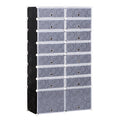  16 Cube Shoe Rack, 2 x 8 Tier Shoe Storage Cabinet, Modular Plastic Shelves for Bedroom, Living Room and Entryway, Space Saving Footwear Organizer, 32 Pairs, White and Black