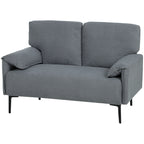 2-Sitzer-Sofa, dicke Kissen, samtiger Bezug, Polstersofa, Schwarz