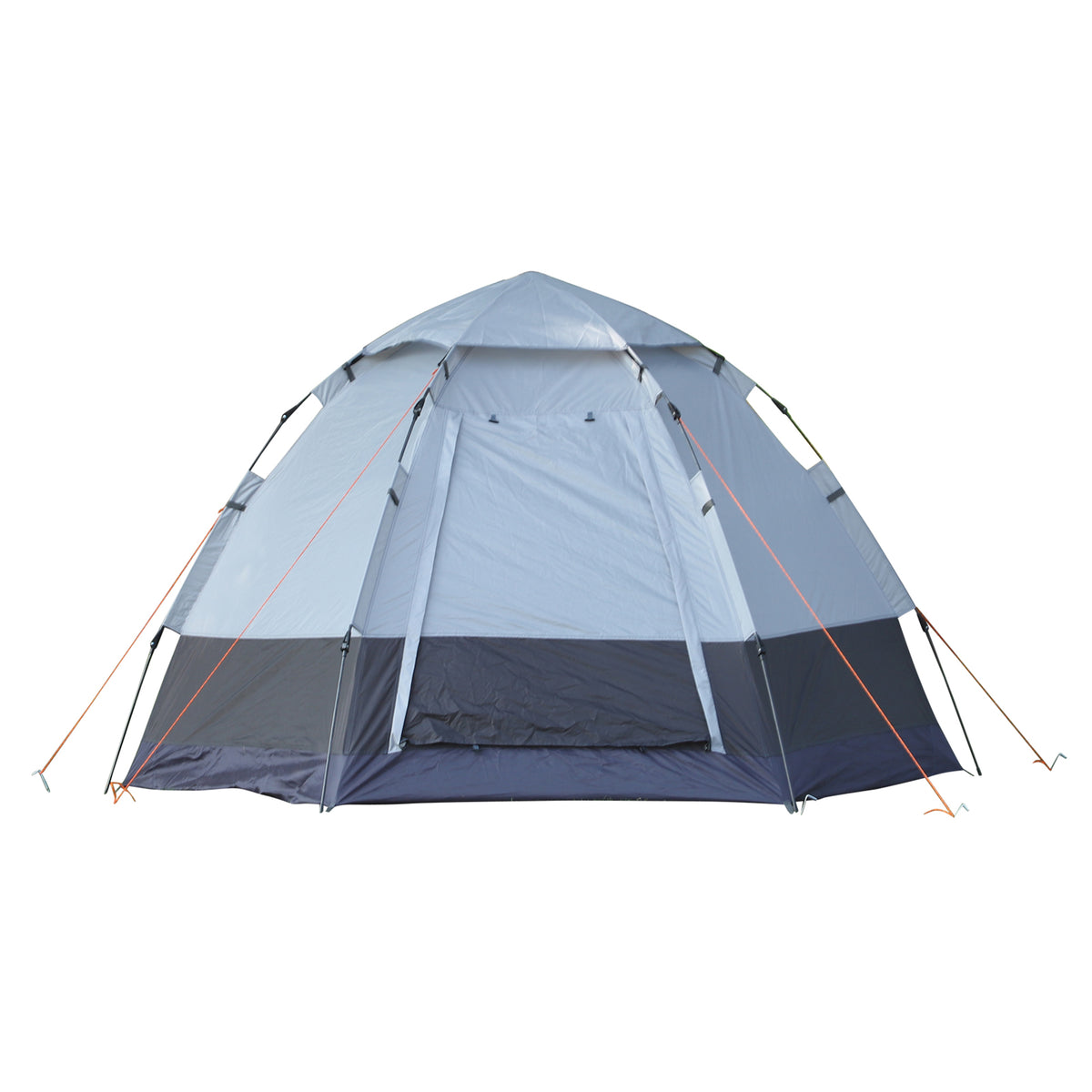 Kuppelzelt, Campingzelt für 3-4 Personen, 260 cm x 260 cm x 150 cm, Grau + Schwarz
