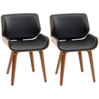 2er-Set Vintage-Esszimmerstühle, Holz, Stoffbezug, Schaumstoff, Schwarz