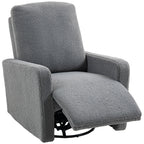 Recliner-Sessel, Entspannungssessel mit Fleece-Bezug, verstellbare Rückenlehne, Polstersessel, Stahl, Grau