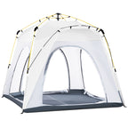 3 Person Automatic Camping Tent, Outdoor Pop Up Tent, Portable Backpacking Dome Shelter, Light Grey
