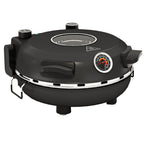 Pizzaofen elektrisch 430 ¡æ, 1200 Watt Pizzab?cker mit 30cm Steinplatte Timer Sichtfenster Edelstahl Schwarz