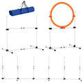  3 Piece Pet Agility Training Equipment Dog Play Run Jump Obedience Training Set Adjustable (Pole + Hoop + Hurdle)