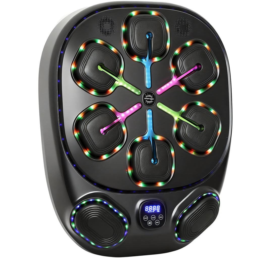Music Boxing Machine, elektronische LED Boxmaschine mit Doppel Schlagzonen Bluetooth Handschuhen 9 Geschwindigkeit