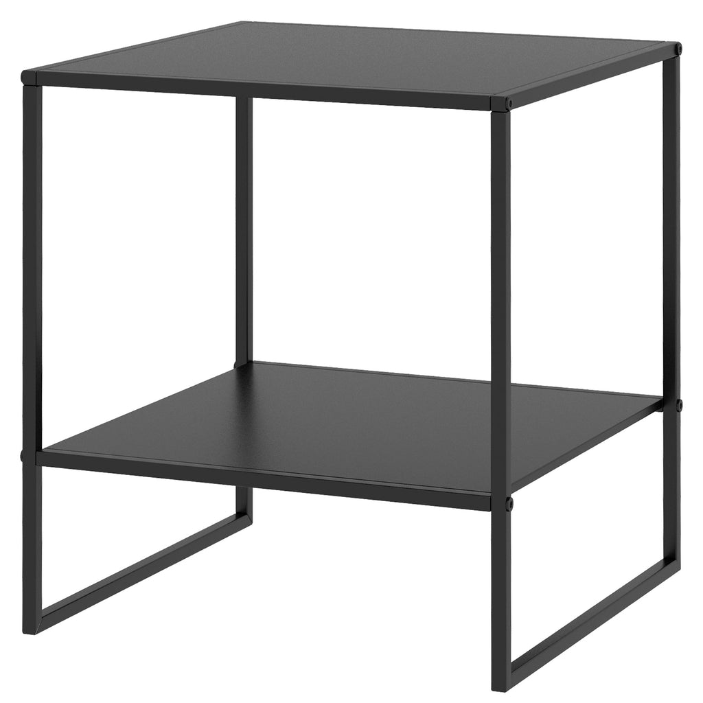 Beistelltisch im Industriedesign Couchtisch Nachttisch, 1 Ablage, Schwarz