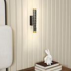 Wandleuchte Innen Wandlampe mit LED Lichte, Gitterdesign, Dimmbar Nachttischlampe Metall, Schwarz