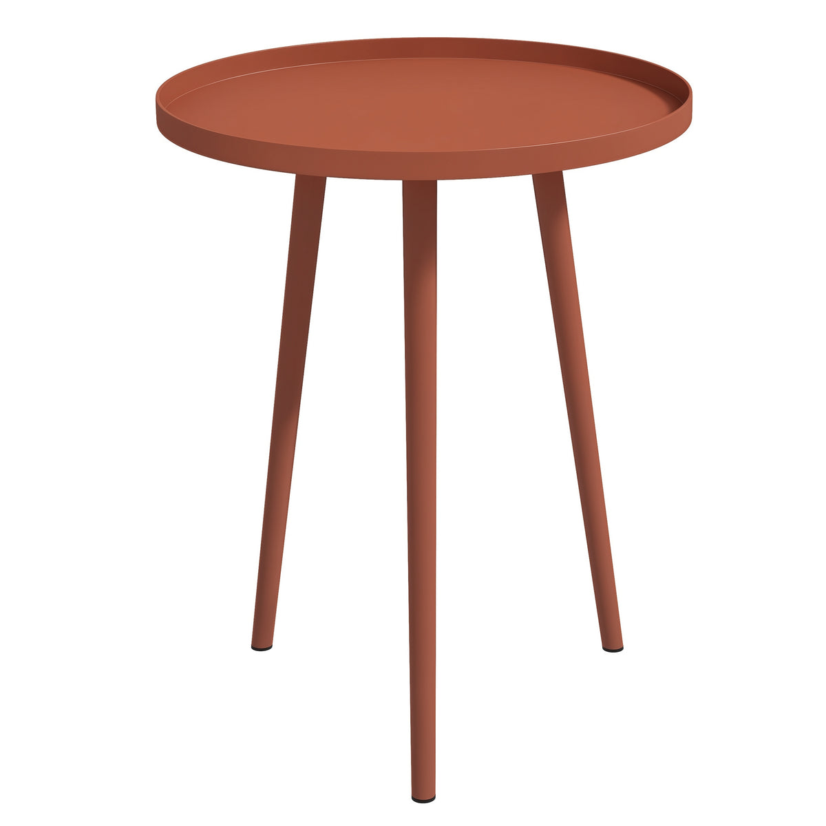 Beistelltisch, Couchtisch, Gartentisch, Terrassentisch für Garten, Balkon, Stahl, 40 x 40 x 50 cm, Rot